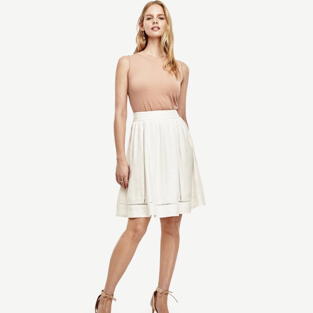 NWT Ann Taylor Linen Blend Skirt 8P